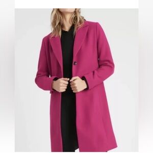 NEW w/ tags Banana Republic Magenta Long Coat X-Small XS Pink Raspberry